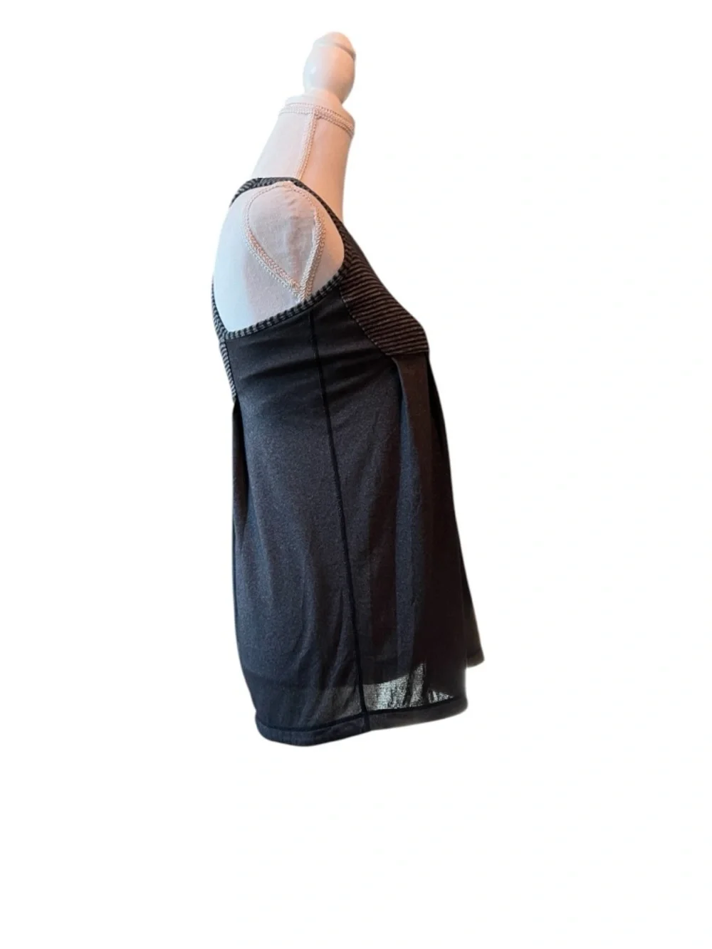 lululemon athletic Gray and Black Sleeveless Tank with Textured Striped  Size 4